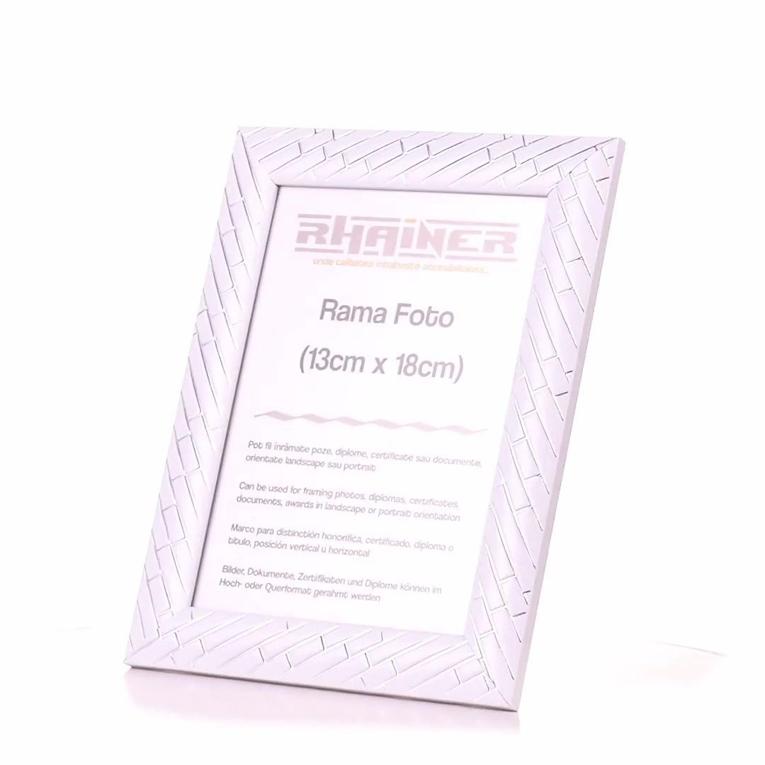 Barrio white+silver photo frame 13x18