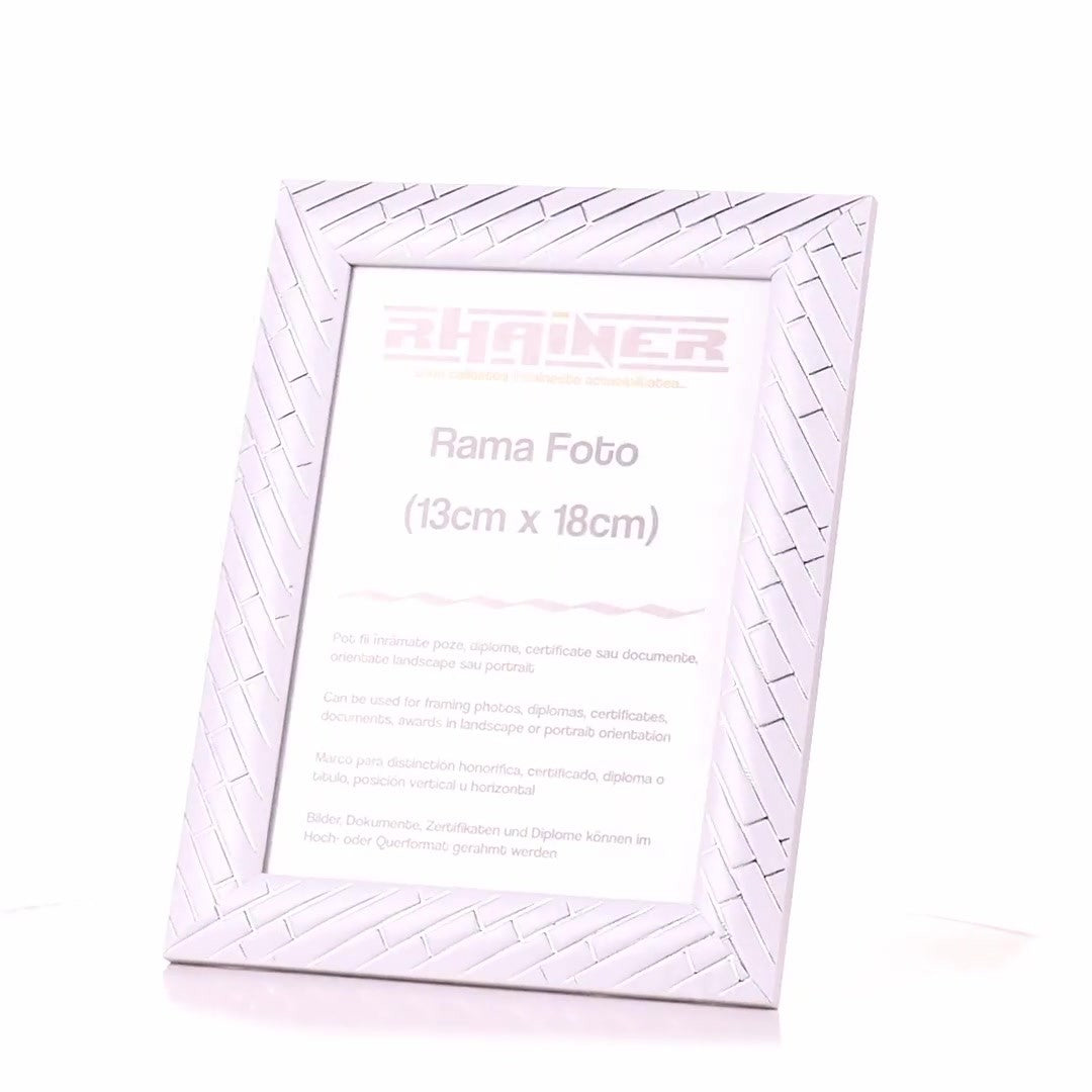 Barrio white+silver photo frame 13x18