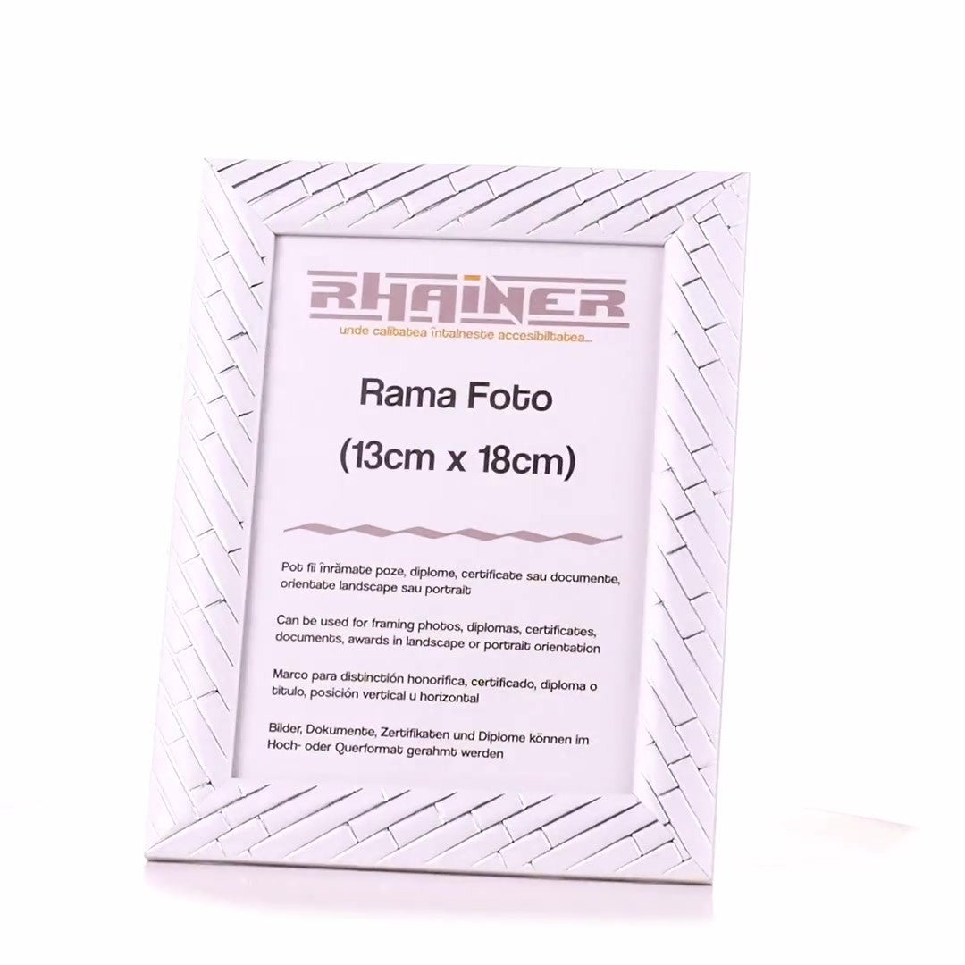 Barrio white+silver photo frame 13x18