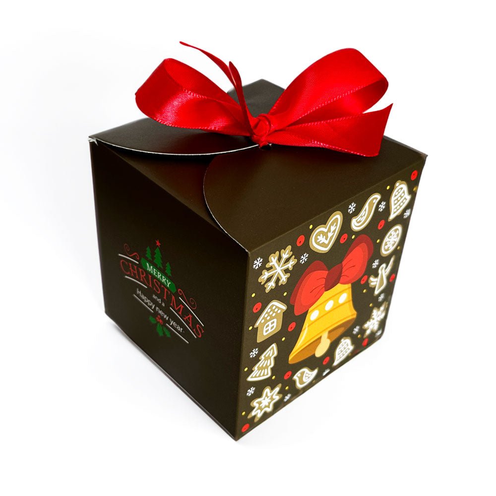 Cutie cani Craciun maro inchis cu funda rosie B7188772 - Green Print