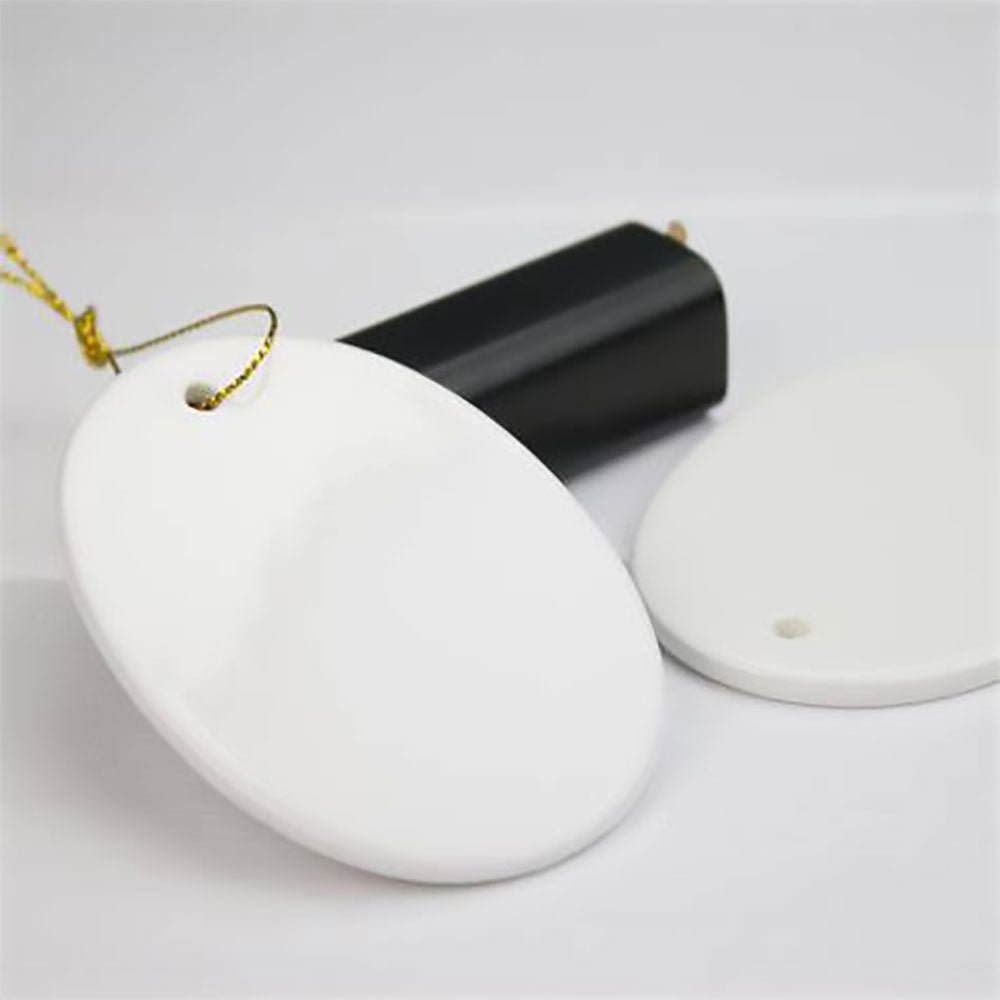 Ornament ceramica sublimabil oval GC670 - Green Print