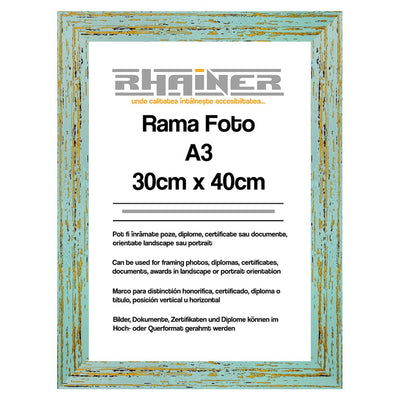 Rama foto Leon albastru deschis A3