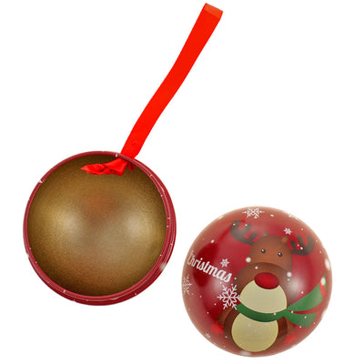 Glob de brad metalic rosu cu model ren Ø7 cm