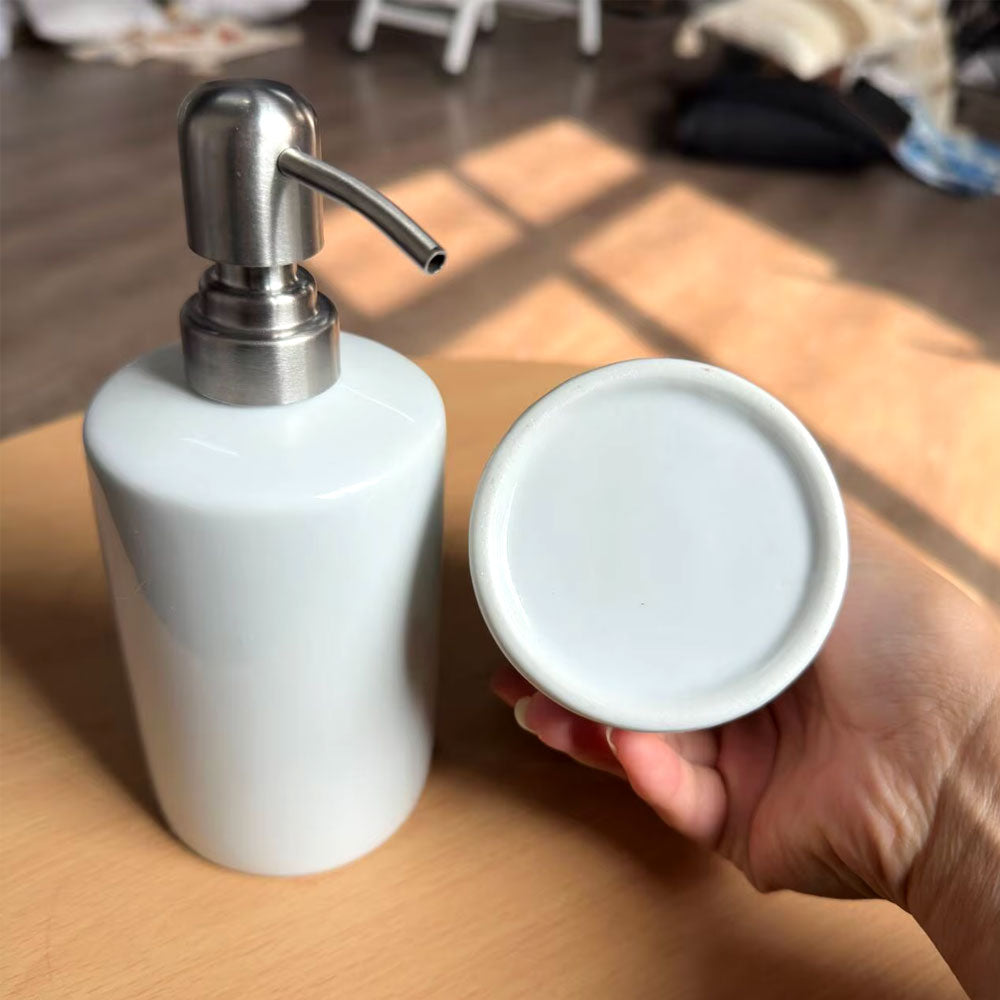 Set de baie dozator sapun + suport periute SUBLIMABILE