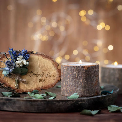 Suport de lumnanare din trunchi de copac WD608080 - Green Print