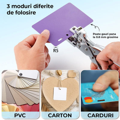 Perforator 3in1 de carduri, hartie, etichete - tip cleste MC156498 - Green Print