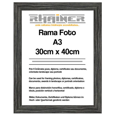 Rama foto Madrid antracit A3