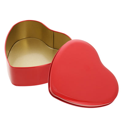 Cutie metalica rosie inima 12x11x5