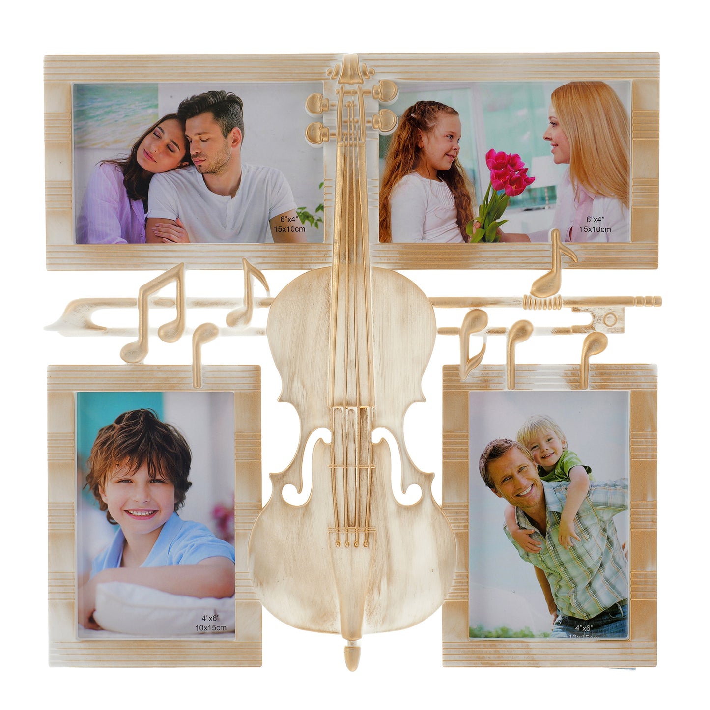 Photo frame collage Violin 4 photos