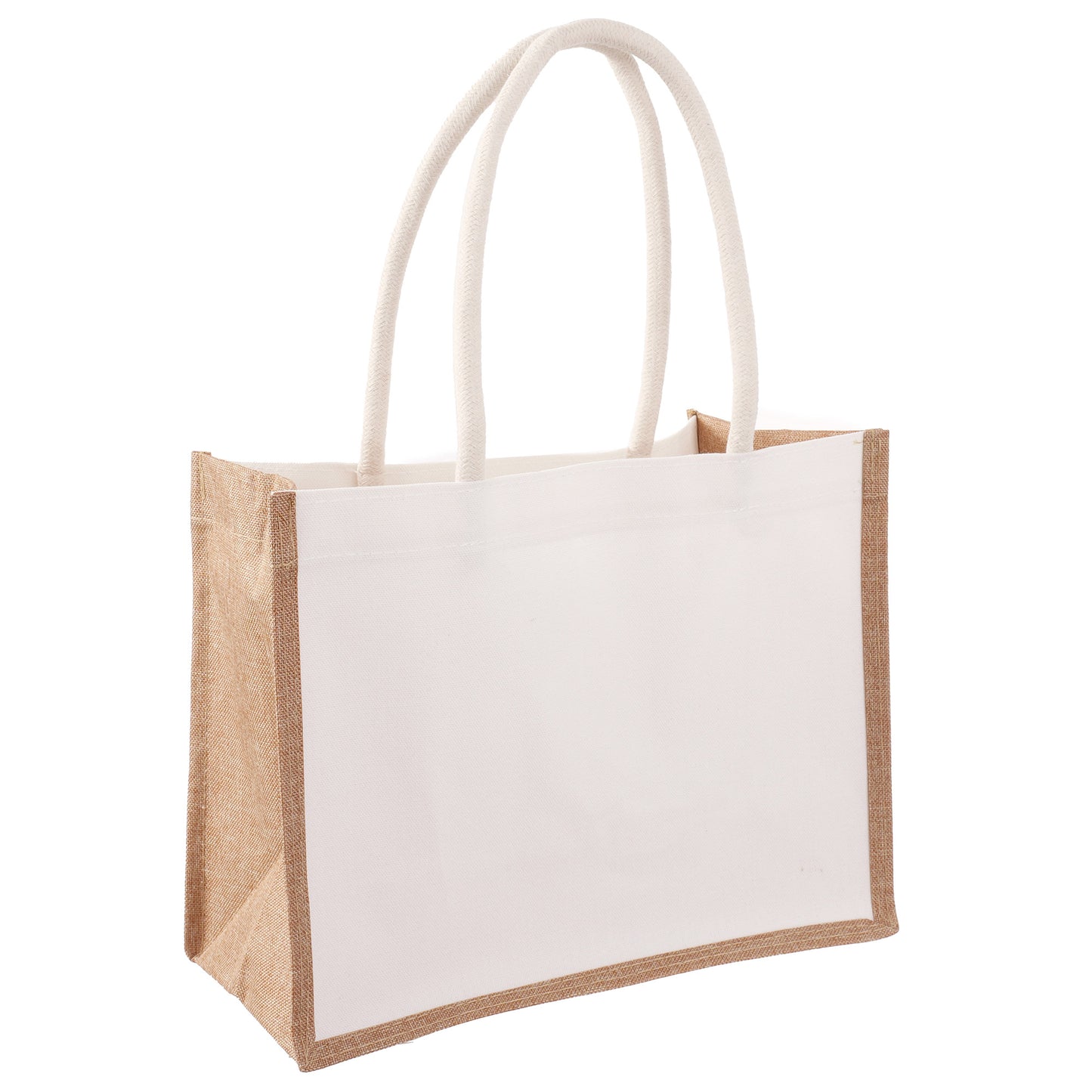 Платнена чанта от юта с бели страни 24x30