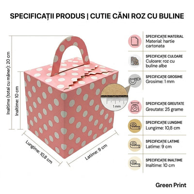 Cutie cani roz cu buline B800-13 - Green Print