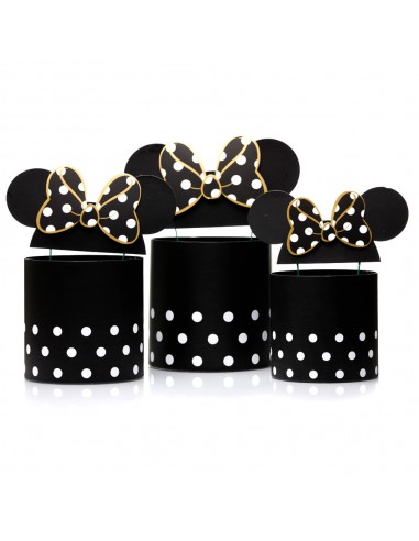 Set 3 cutii rotunde Minnie Mouse – negru