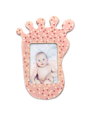 Magnet picior bebe roz insertie foto