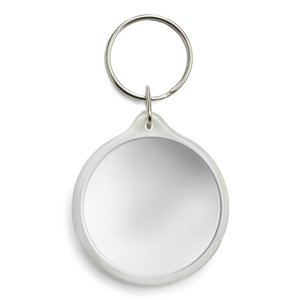 Breloc plastic insertie foto rotund 4,5cm
