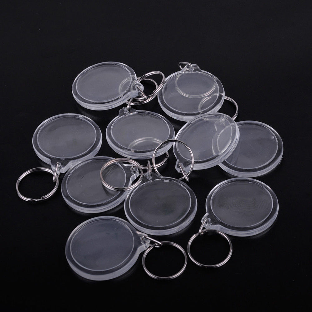 Breloc plastic insertie foto rotund 4,5cm