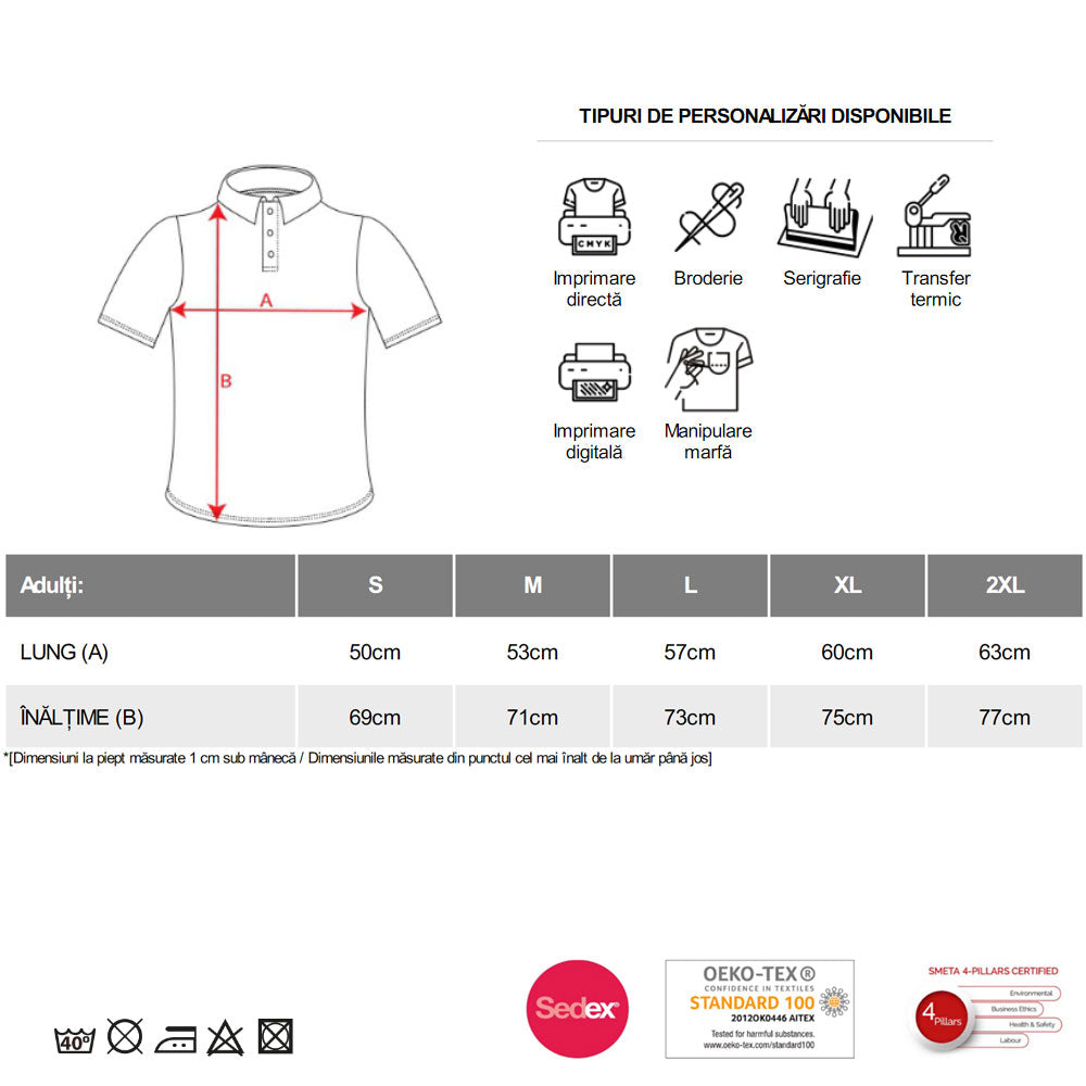  Tricou polo bumbac 100% Roly AUSTRAL negru