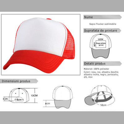 Sapca neagra sublimabila Trucker