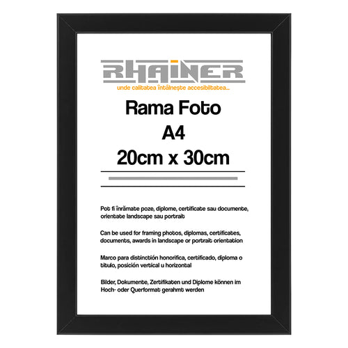 Rama foto Madrid negru A4