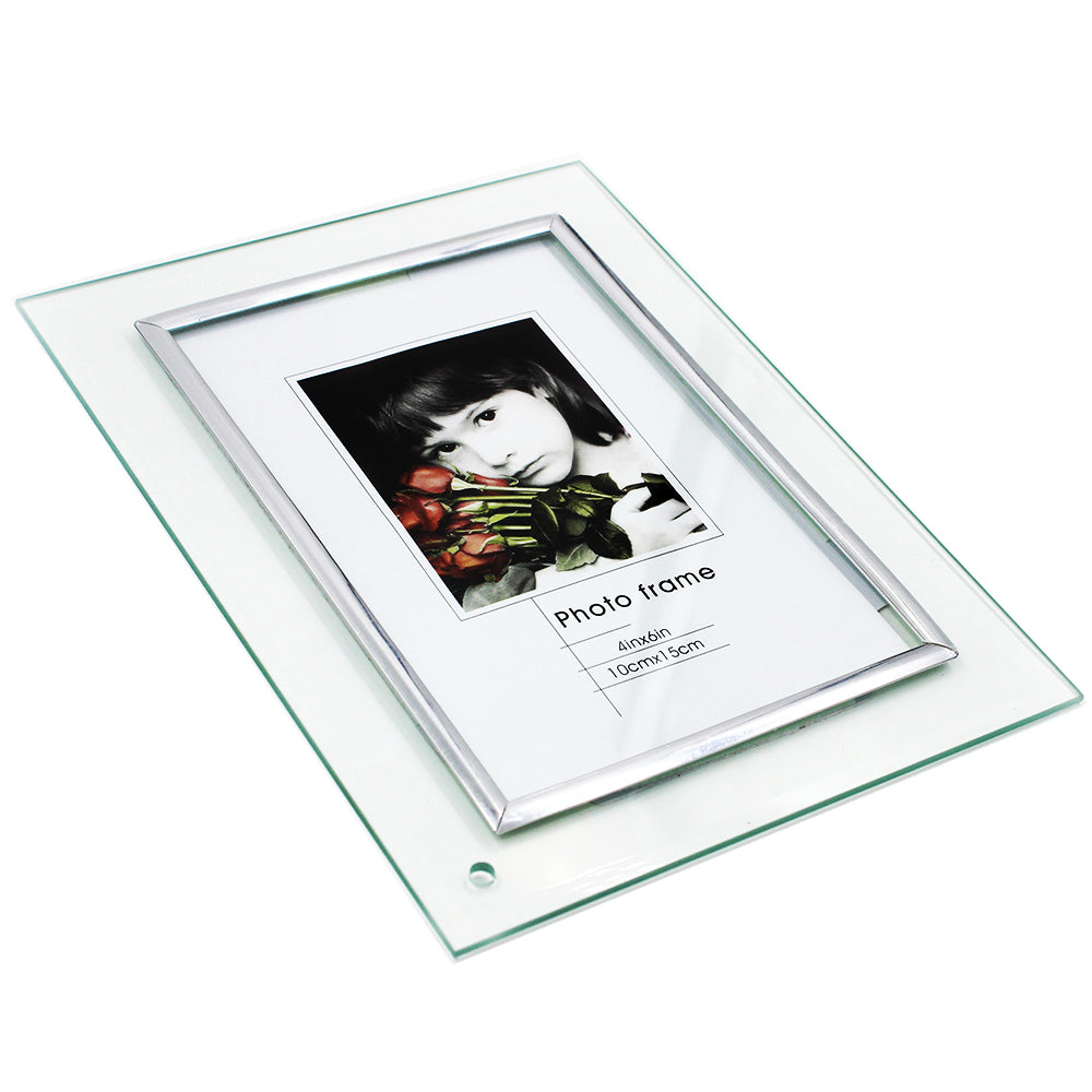Rama foto sticla transparenta argintiu 10x15