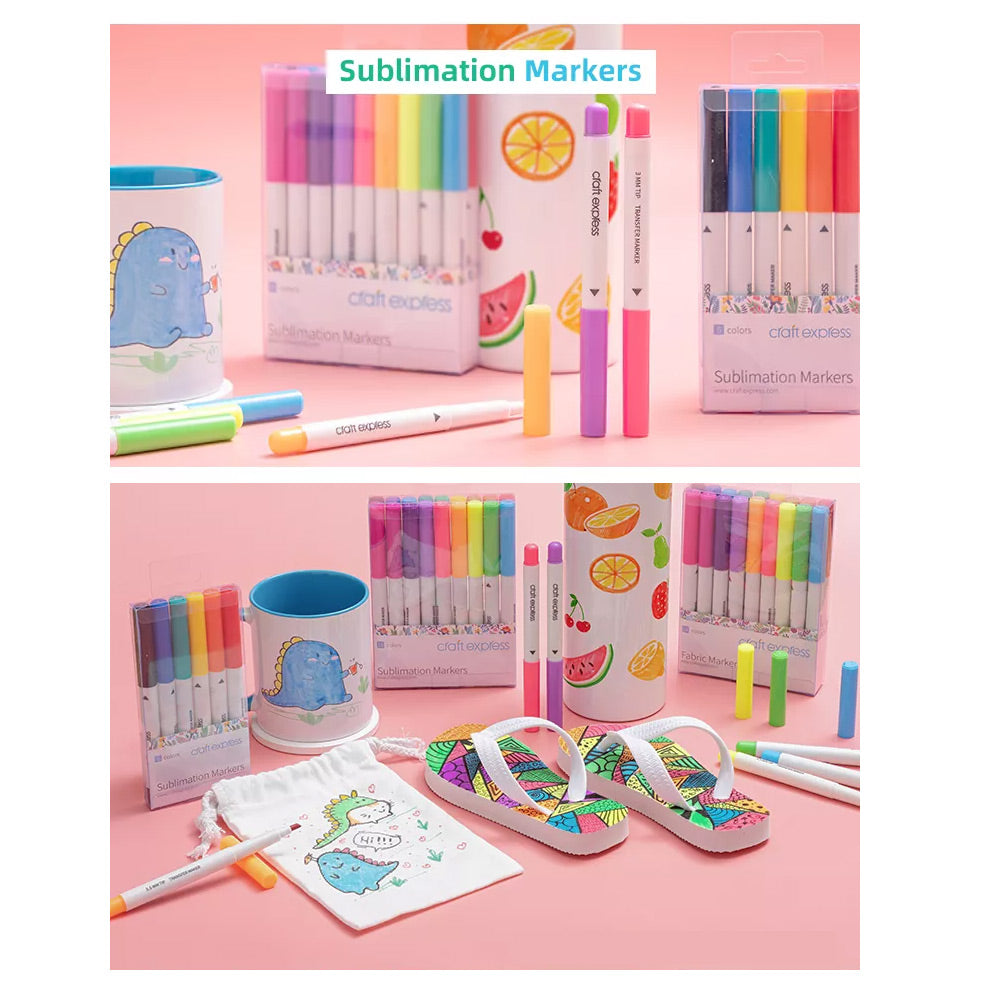 Set 6 markere cu vopsea de sublimare