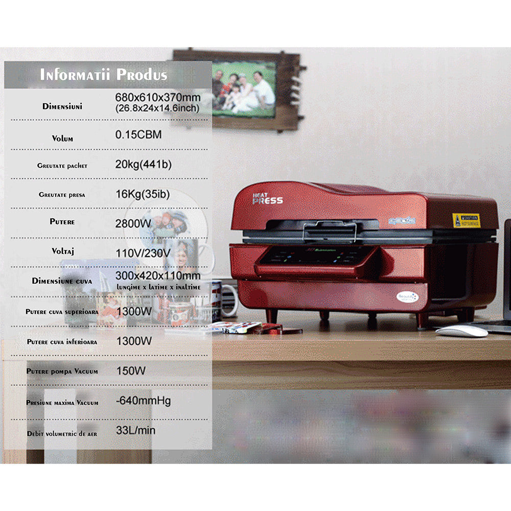 Presa termica 3D Vacuum