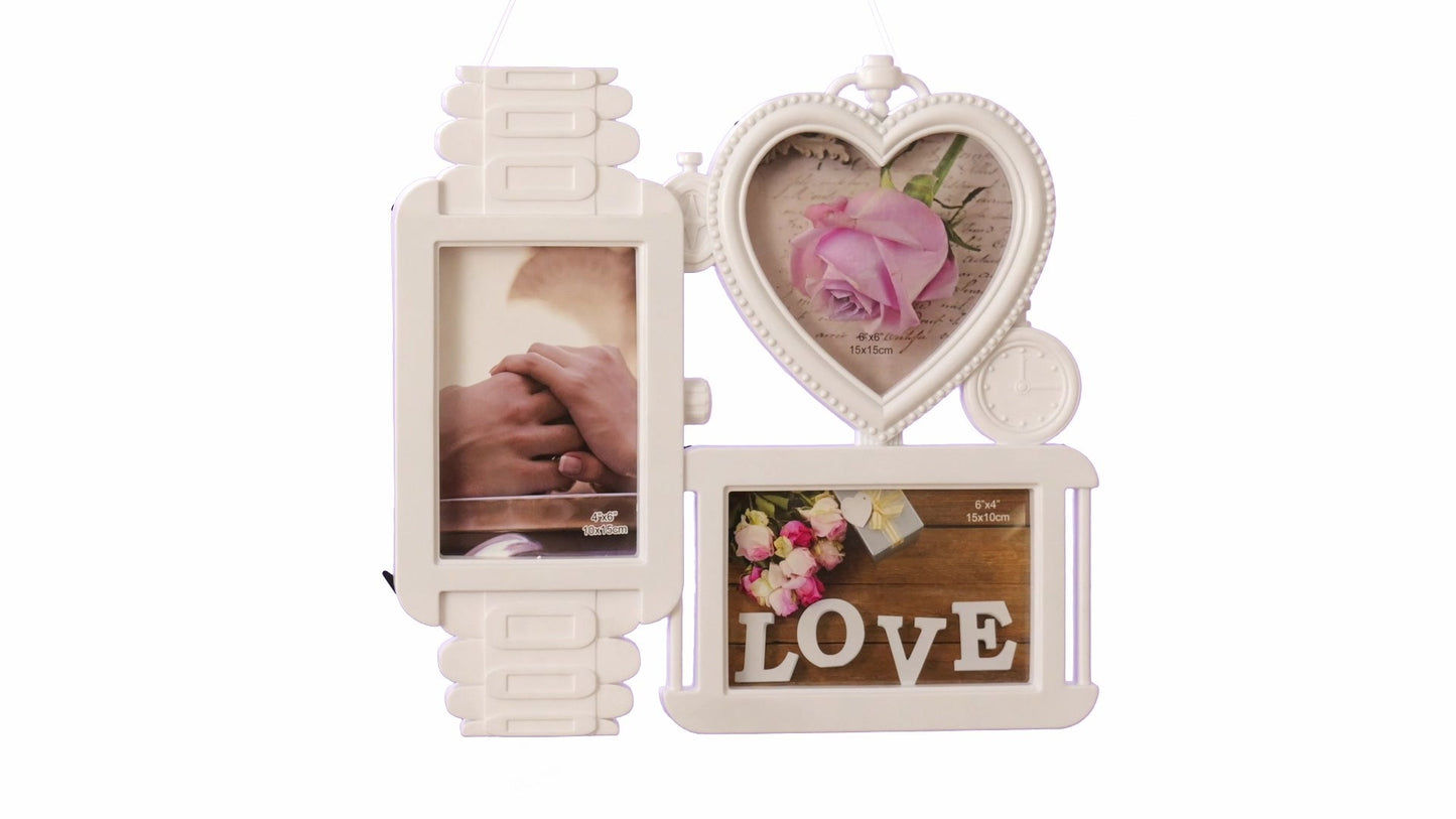 LOVE photo frame clock 3 photos