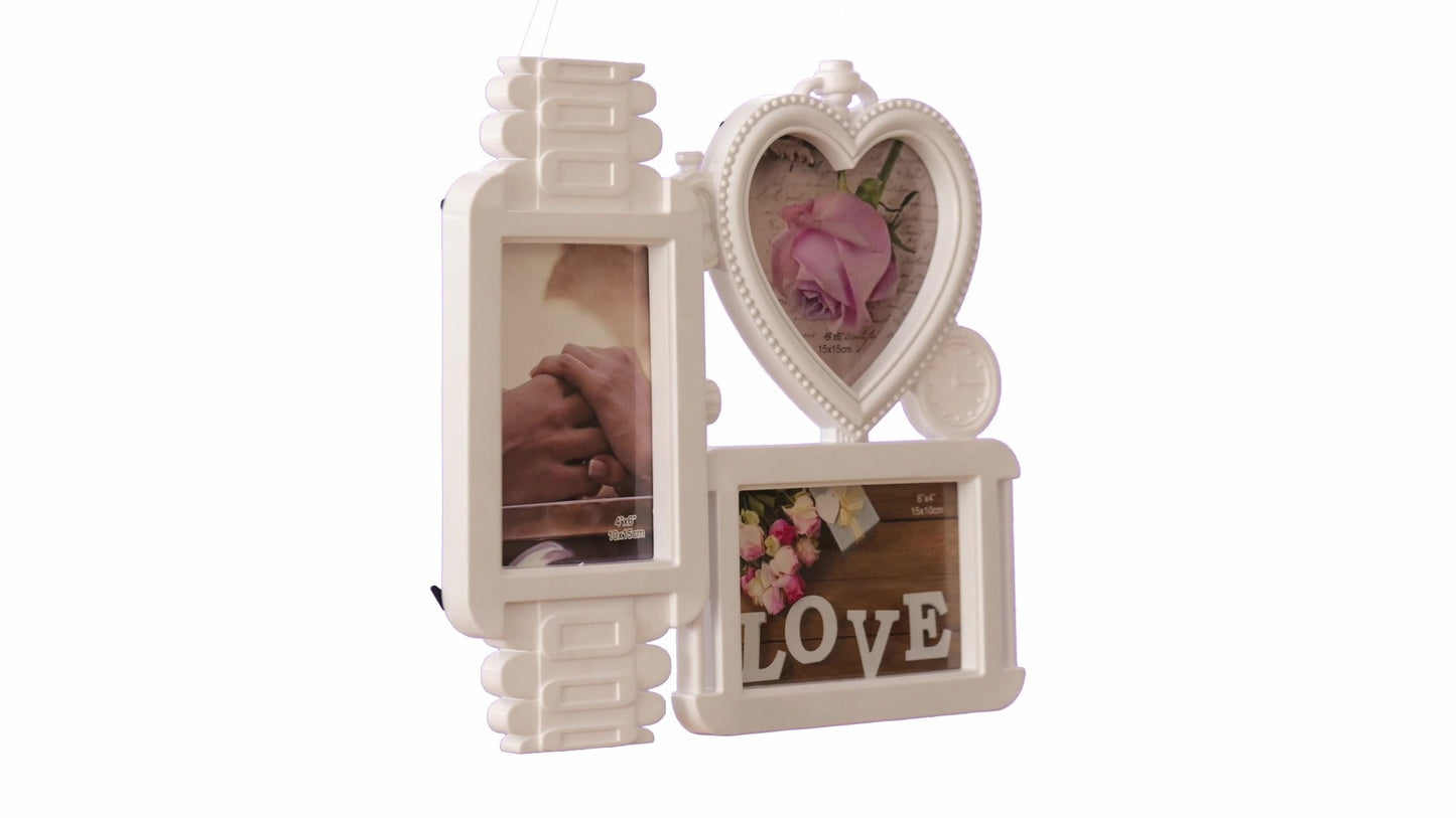 LOVE photo frame clock 3 photos