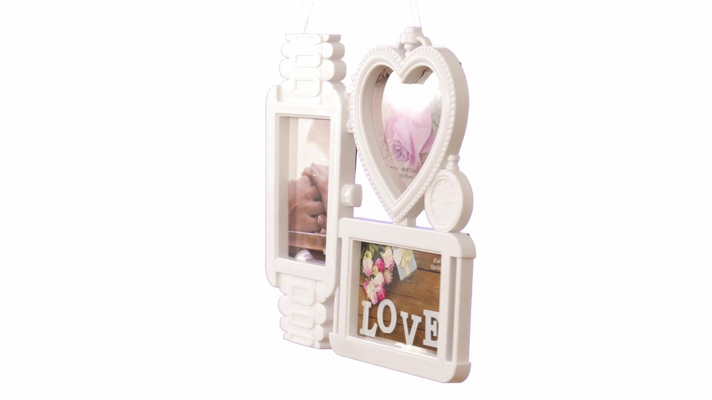 LOVE photo frame clock 3 photos