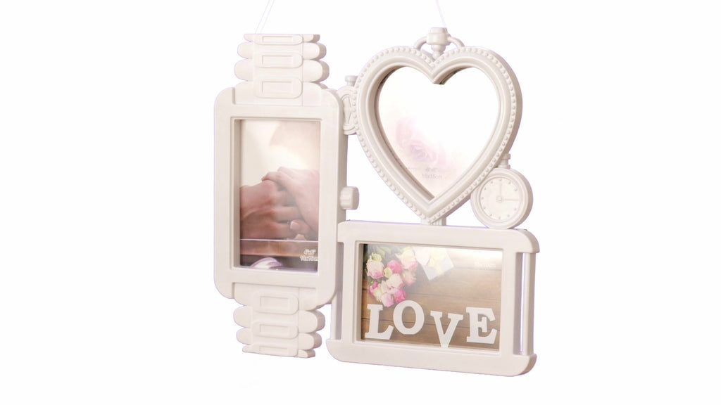 LOVE photo frame clock 3 photos