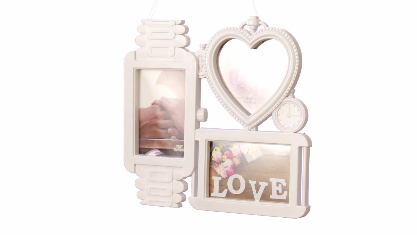 LOVE photo frame clock 3 photos