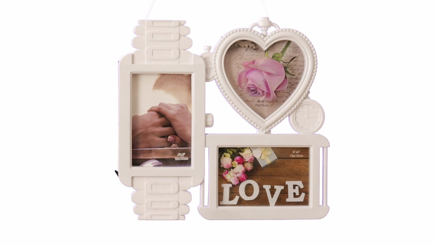 LOVE photo frame clock 3 photos