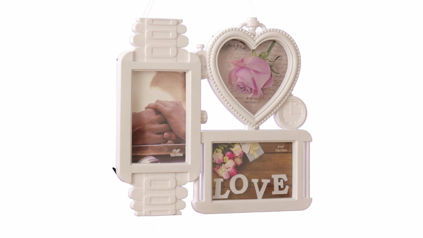LOVE photo frame clock 3 photos