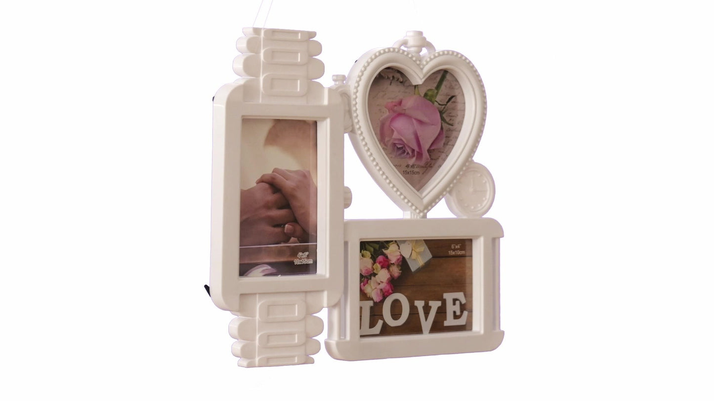LOVE photo frame clock 3 photos
