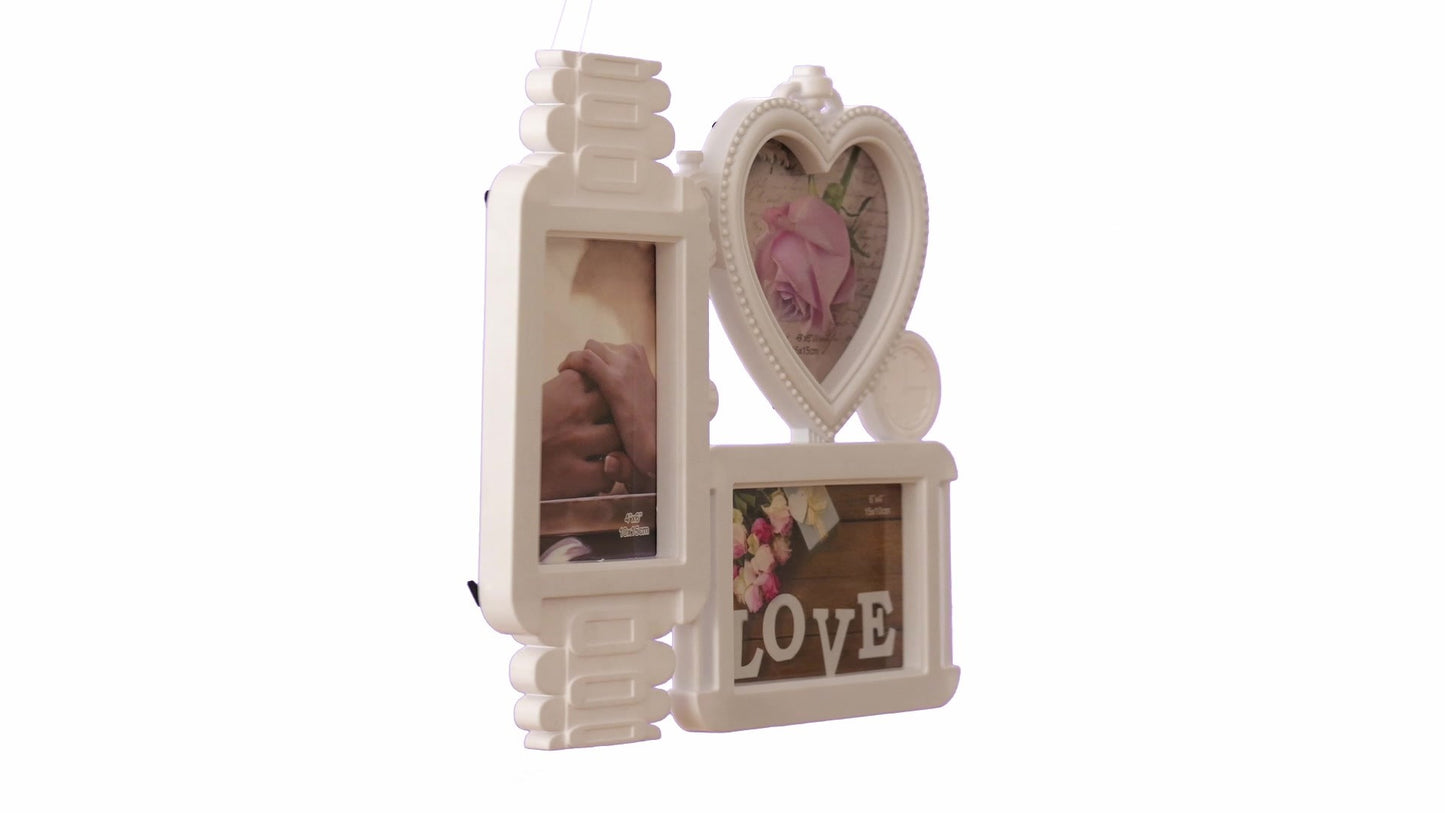 LOVE photo frame clock 3 photos