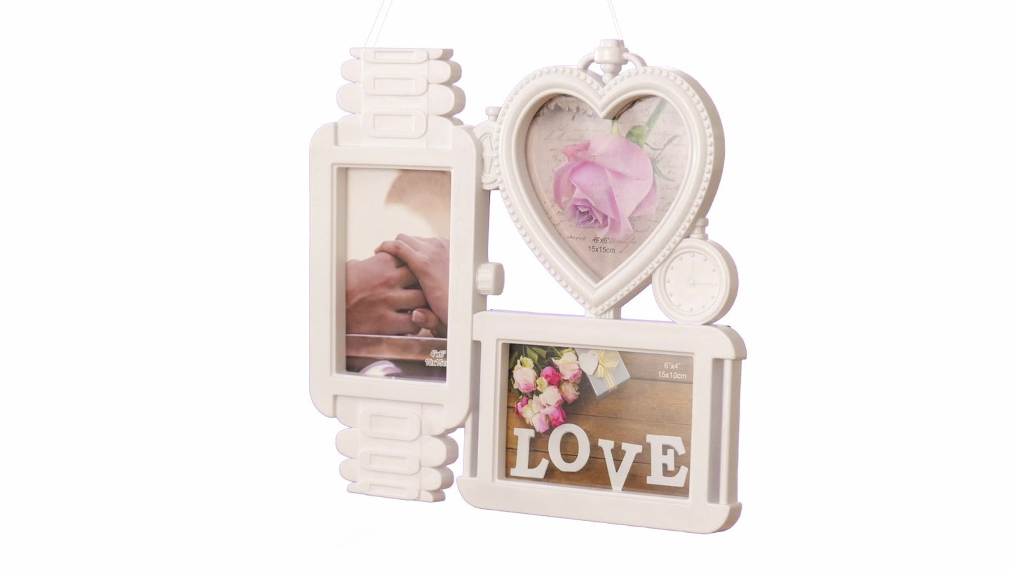 LOVE photo frame clock 3 photos