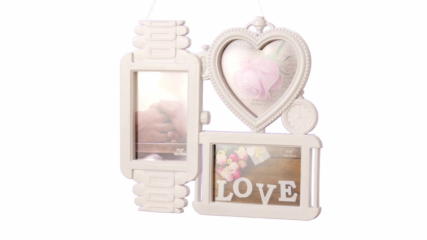 LOVE photo frame clock 3 photos