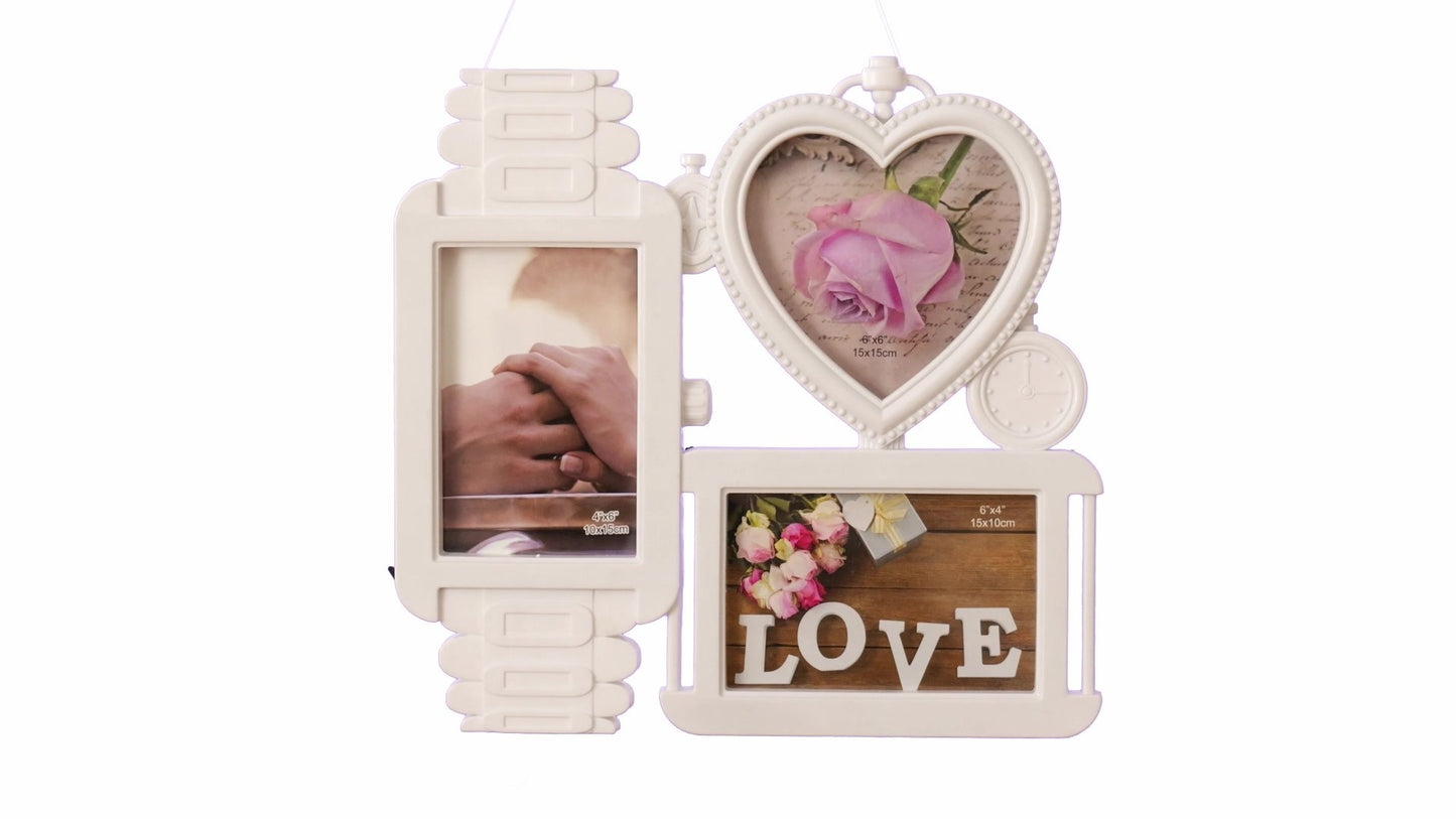 LOVE photo frame clock 3 photos