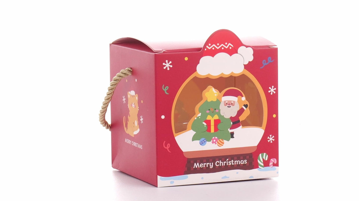 3D Christmas mugs box with rope handle