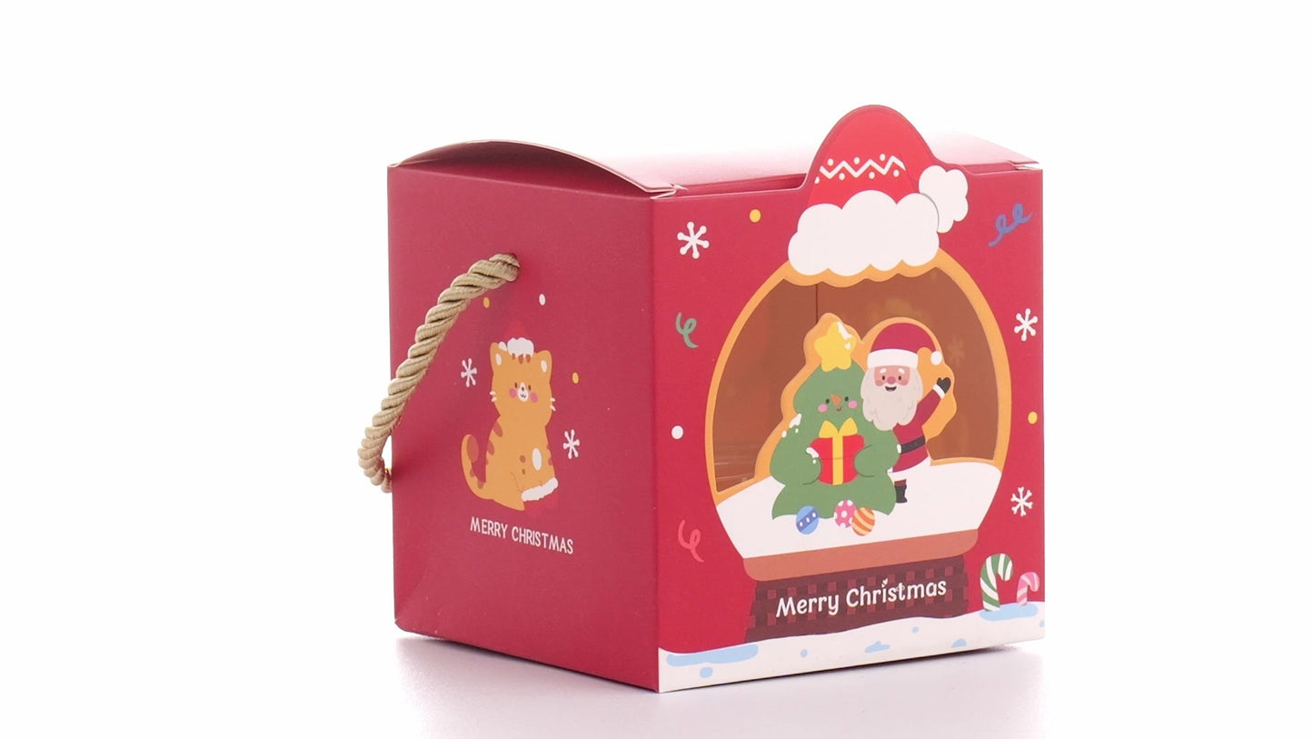 3D Christmas mugs box with rope handle