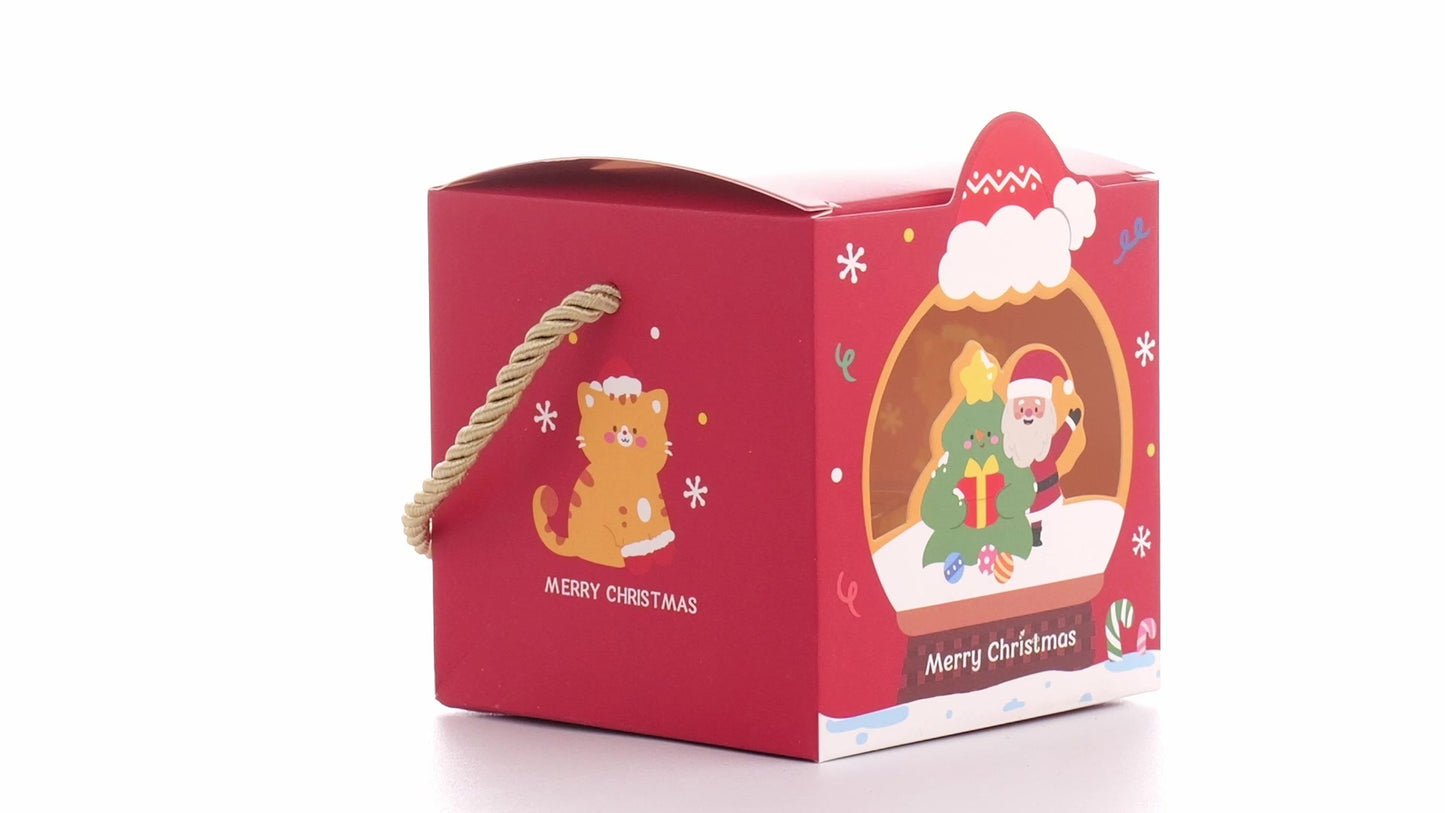 3D Christmas mugs box with rope handle