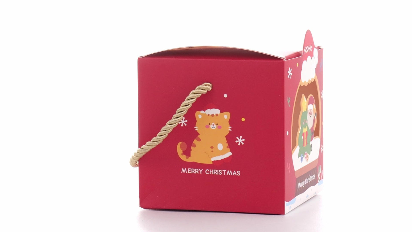 3D Christmas mugs box with rope handle