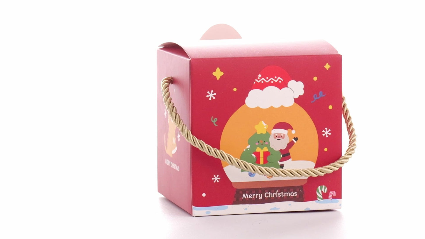 3D Christmas mugs box with rope handle