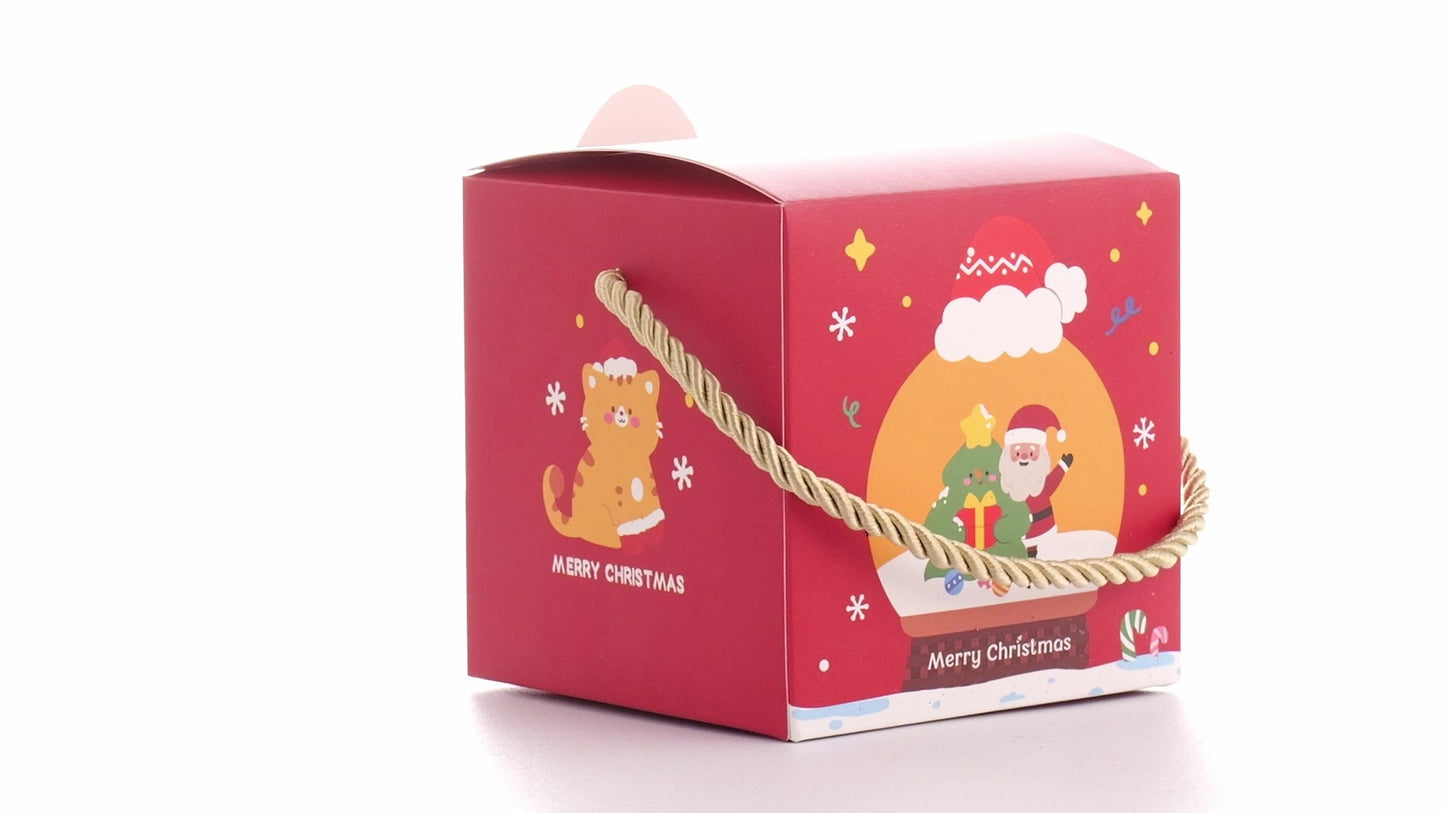 3D Christmas mugs box with rope handle