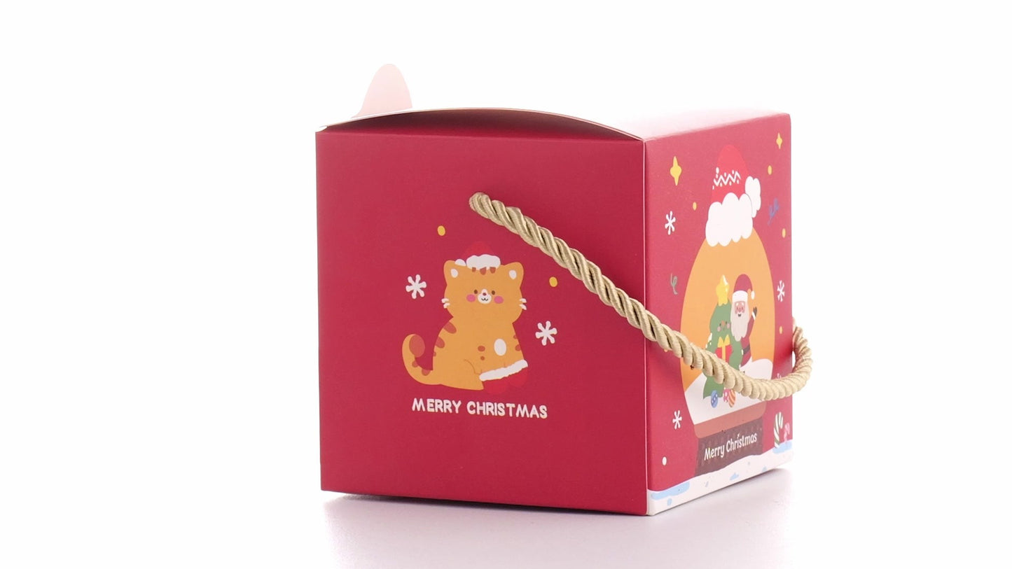 3D Christmas mugs box with rope handle