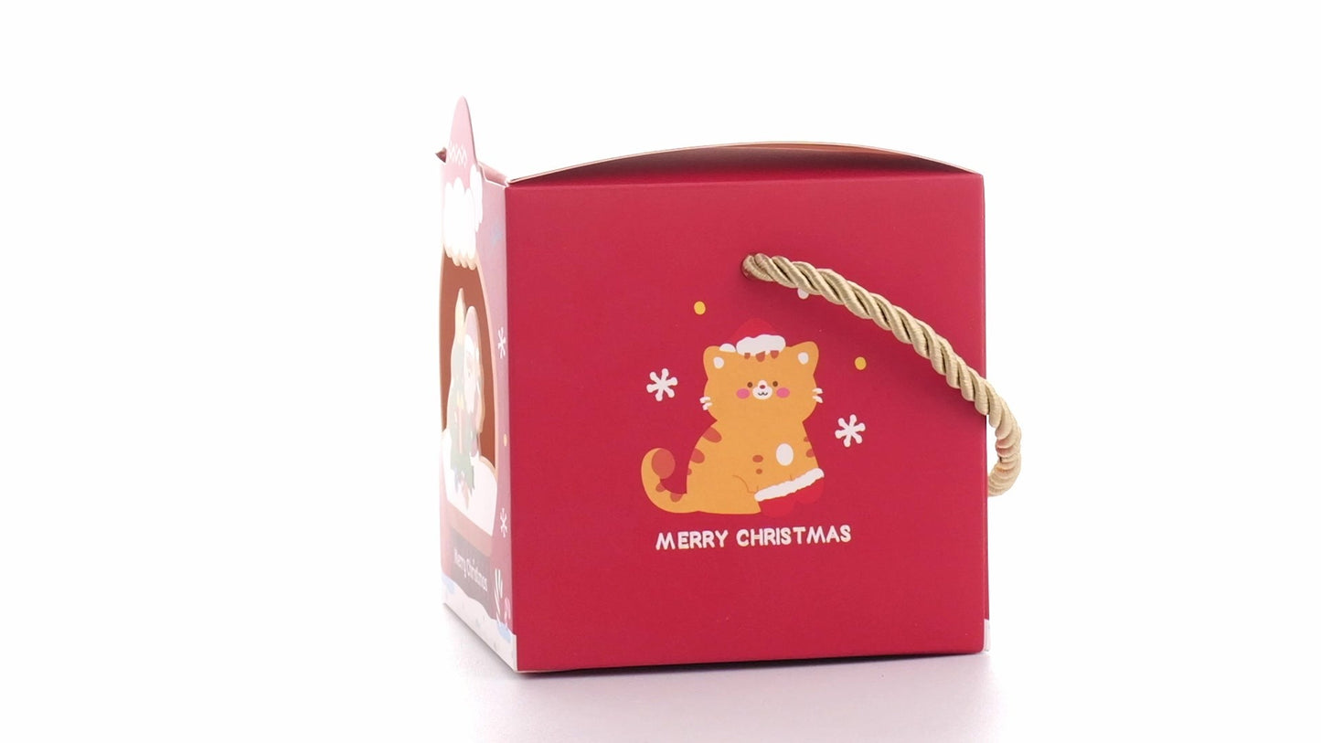 3D Christmas mugs box with rope handle