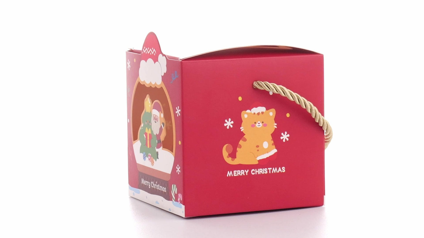 3D Christmas mugs box with rope handle