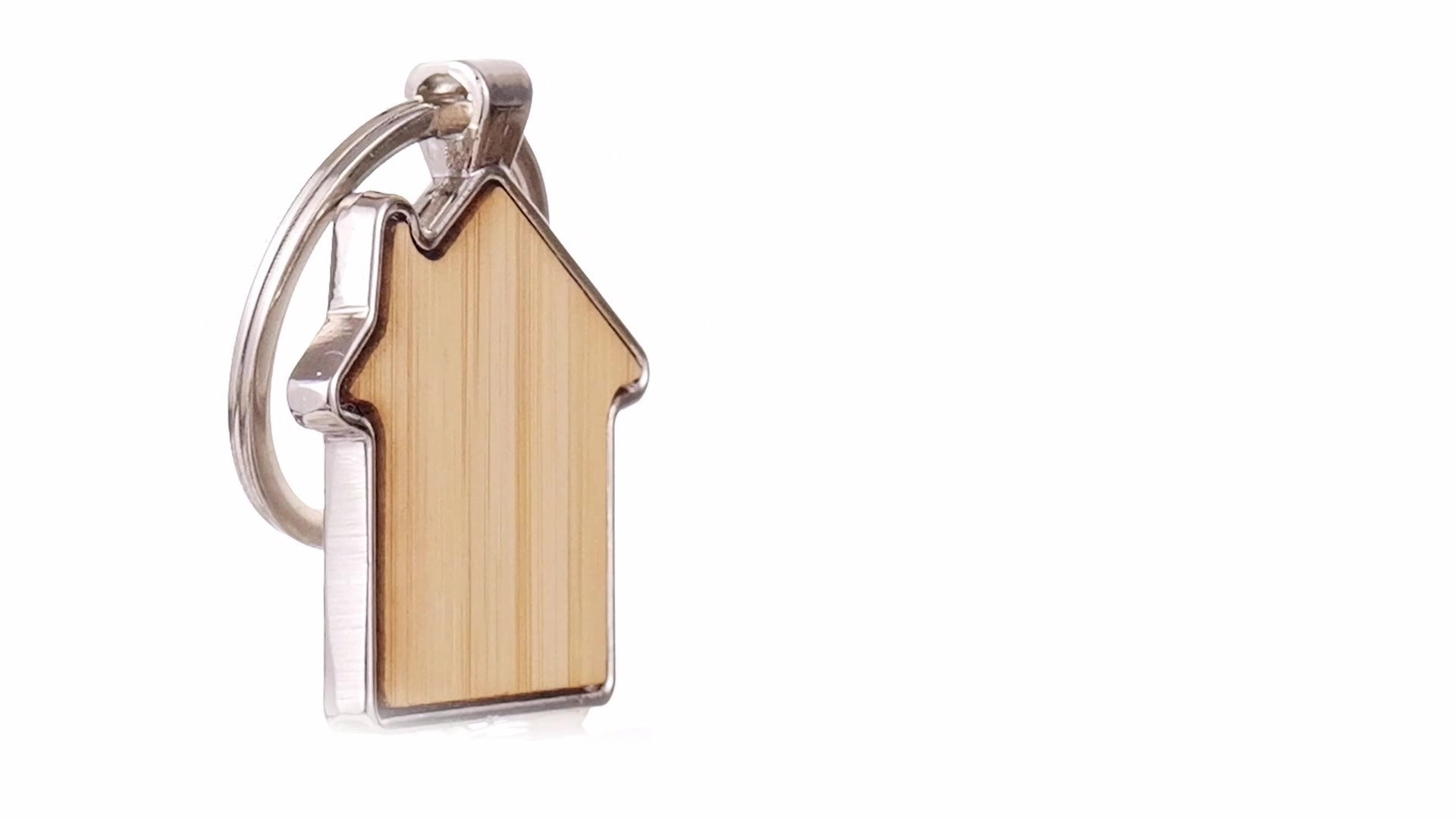 Breloc gravabil casa lemn+metal KO1148S129 - Green Print