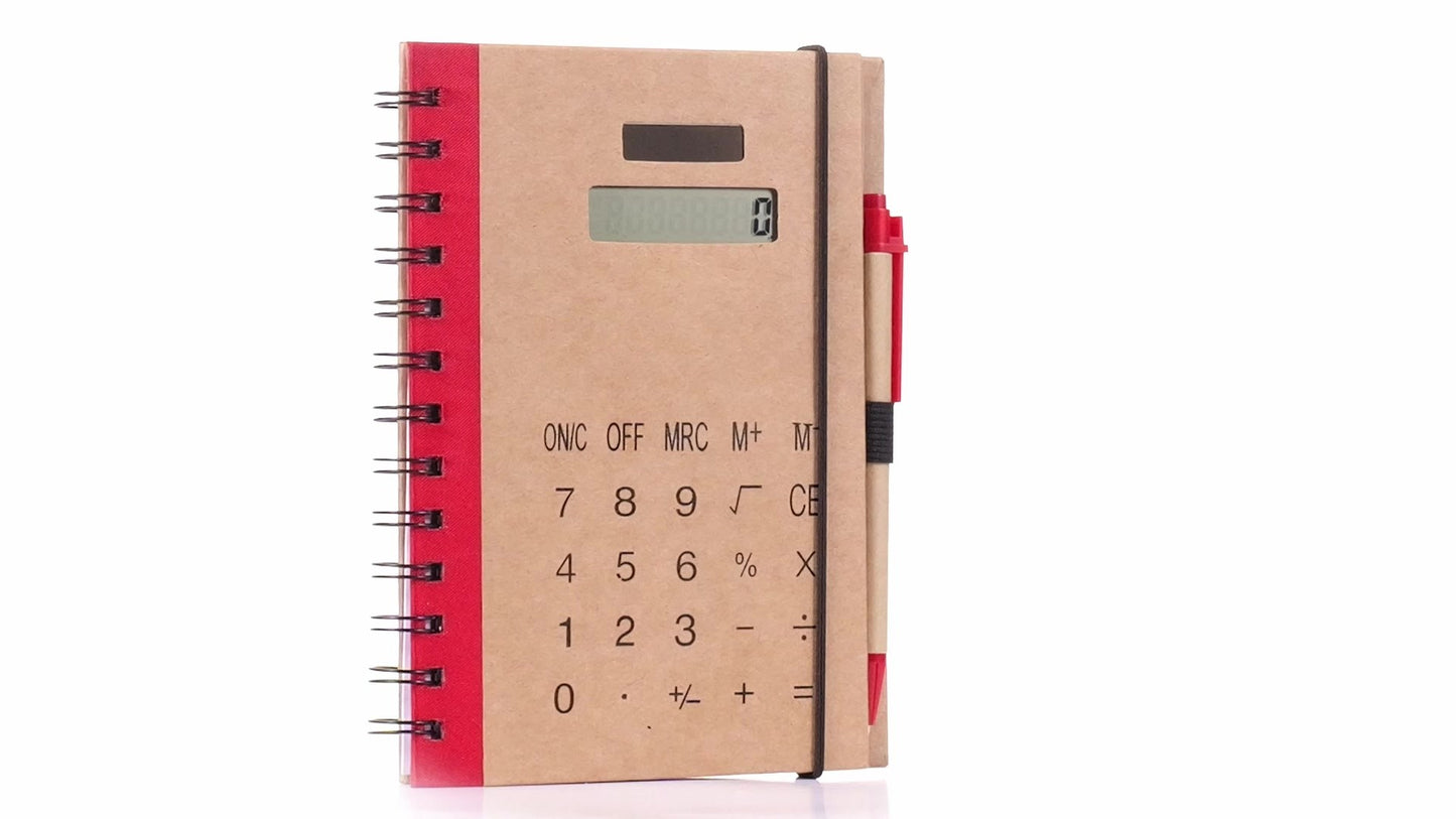 Notebook with calculator and pen 13x18