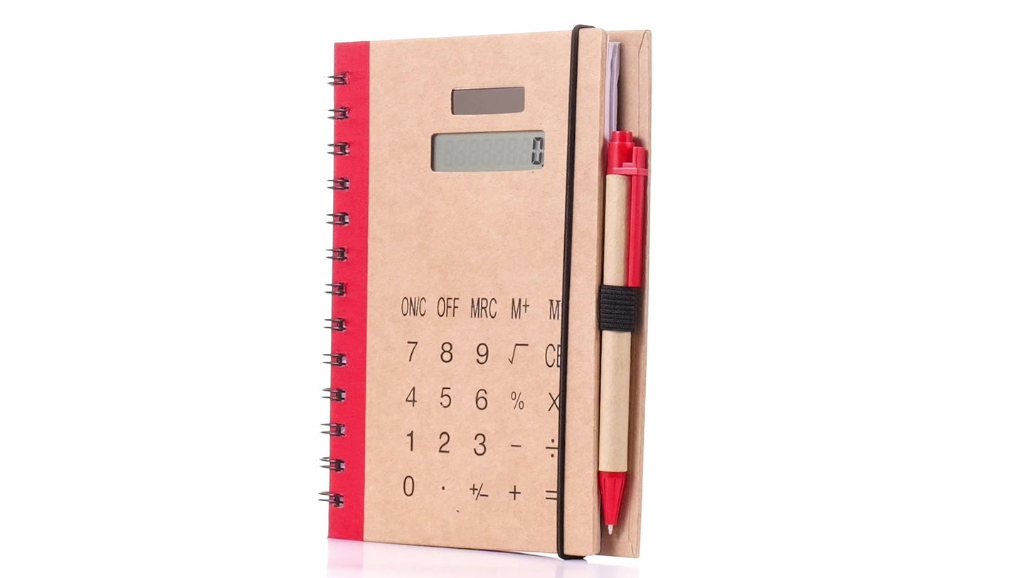 Notebook with calculator and pen 13x18