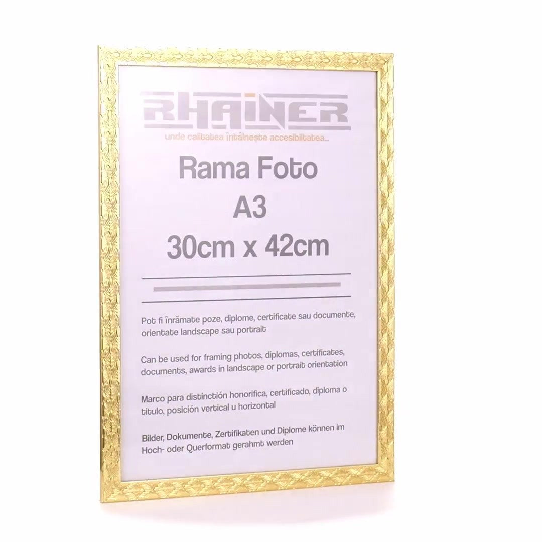 Rama foto Leon auriu texturat A3